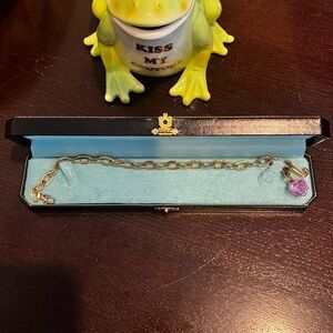 Rare Juicy Couture Y2K  purple hearted Anklet  and gold plated metal.